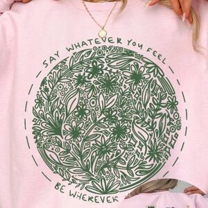 Noah Kahan Merch Gildan Pink Heavy Blend Sweatshirt